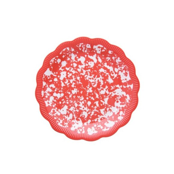 Lot of 4 Pioneer Woman Melamine Appetizer Dessert Plates Splatter Coral - Picture 1 of 3